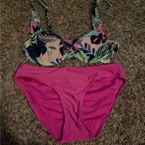 NOBO Pink and Multicolor Bikini Set
